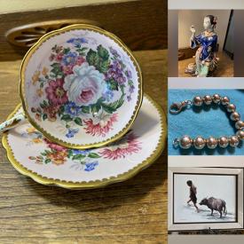 MaxSold Auction: This online auction features sterling silver jewelry, lamps, Star Wars games, vases, Oil Painting, Vintage Paragon - Aynsley -Royal Stafford Cup & Saucers, Asian figurines and much more.