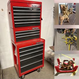 MaxSold Auction: This online auction features rolling tool chest, hand tools, painting supplies, vintage tools, snow shovels, comics, vintage books, heart decorations, air compressors, steins, wood sculpture, task lights, contractor tools, Christmas village houses, landscaping tools and much more!