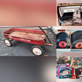 MaxSold Auction: This online auction features antique Radio Flyer, vintage toys, sewing machine, hand tools, costume jewelry, vinyl records, collector beer cans, vintage books, puzzle, comics, vintage theatre posters, Disney lithographs, vintage postcards, sports collectibles and much more!