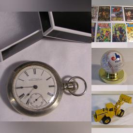 MaxSold Auction: This online auction features framed artwork, DC and Marvel comics, serve ware, costume jewelry, DVDs, video games, antique pocket watch, vinyl records, children’s toys and much more!