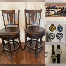 MaxSold Auction: This online auction features framed artwork, Royal Doulton, sterling silver jewelry, furniture such as counter stool chairs, antique maple table with chairs, and Duncan Fyfe table, golf clubs, board games, Midi keyboard, Yamaha guitar, CDs, watches and much more!