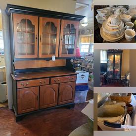 MaxSold Auction: This online auction features furniture such as a china cabinet, office chair, Hitchcock china cabinet, folding tables, carts and others, Longaberger baskets, dinnerware pottery, Lenox china, Poland china, Alex and Ani jewelry, Boyds Bears, decor, Byers Choice, frames, fabric, wall art, books, Walt Disney Jim Shore figurines, games, home health aids, electronics and much more!