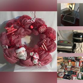 MaxSold Auction: This online auction features vintage Christmas items, wreaths, small kitchen appliances, baking items, office supplies, hardware, decorative t-shirts and much more!