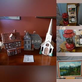 MaxSold Auction: This online charity auction features vintage china, framed artwork, gaming keyboards, furniture such as pie crust side table, balloon back chairs, sewing table and futon, home decor, lamps, golf clubs, yard tools, power tools, camping gear, canning supplies, CDs, books and much more!