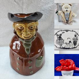 MaxSold Auction: This online auction features jewelry, salt & pepper shakers, Toby jug, depression glass, Starbucks bears, Richard Simkin prints, vintage sleeping eyes dolls, vintage hats, collectible tins, Ty Beanie Babies, Star Wars collectibles and much more!