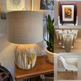 MaxSold Auction: This online auction features framed artwork, MCM oak side table, Eames-style chair, home decor, lamps, mohair blankets, signed ceramics, handmade lace, chiffon fabric and much more!