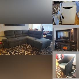 MaxSold Auction: This online auction features furniture such as a sectional couch, gaming chair, cabinets, bedframe, dresser, outdoor chairs, shelving units, bench and others, Hisense A/C unit, decor, clock, humidifier, Sunbeam heater, rug, tools, lamps, Samsung Blu-ray, weights, skates and much more!