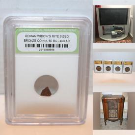 MaxSold Auction: This online auction features OPC and Marvel trading cards, ancient coins, Team Canada collectibles, stamps, electronics such as 43” Samsung TV, bunk beds, yard tools, vintage console radios and much more!