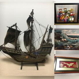 MaxSold Auction: This online auction features hand-made ship model, Vintage Oil painting on canvas and board, Original Acrylic on paper, vintage Ltd. Lithographs, vintage Ltd. Ed. Etching, watercolor painting, pastel paintings, needlepoint artwork, sewing machine, LPs, ceramic pottery, vintage Chinese tea cups and saucers, Wedgewood plates, kitchenware, glassware and much more.