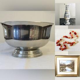 MaxSold Auction: This online auction features antique and vintage jewelry, sterling silver, antique porcelain, original watercolours and oil paintings, Royal Albert, Noritake, Aynsley, table lamps, glassware, Mahalo ukulele and much more!