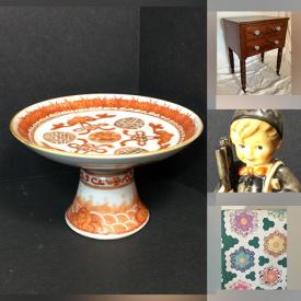 MaxSold Auction: This online auction features grandfather clock, Hummel figurines, Wedgwood, crystal ware, furniture such as Hickory Chair sideboard, vintage writing desk, oak rocker, antique chairs and antique dressers, Craftsman snowblower, sterling silver, area rugs and much more!