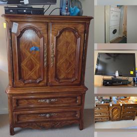 MaxSold Auction: This online auction features items such as GE Washer & Dryer, Laundry Supplies, Towels & Bedding, Marquis Waterford, Glassware Candle Holder, Noritake China, Barometer, Mixer, Dutailier Leather Chair, Lamps, Wall Unit, Crystal, Ceramics, Paperweights, Royal Doulton, TV Trays, Bose, Loveseat, Tables, Carpet, Vintage Gold Plated Display Shelf, Walker & Cart, Costume Necklaces & Earrings, Nightstands, Queen Headboard, Pillows, Dresses, Watches, TV, Frames, Mirror, Wall Art, Desks, Purses, Women’s Coats/Vest and much more.