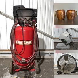 MaxSold Auction: This online auction features air compressor, cast iron skillets, copper mugs, power & hand tools, kids\' books and much more!