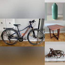 MaxSold Auction: This online auction features furniture such as a vintage child’s Thonet chair, cart, MCM coffee table, vintage teak side table, shelving units, Roche Bobois glass top coffee table and others, Norco suspension bike, fiddle leaf fig planter and others plants, dolls, toys, electronics, kitchenware, small kitchen appliances, wall art, pet accessories, clothing, terrariums, art supplies, outdoor cushions and much more!