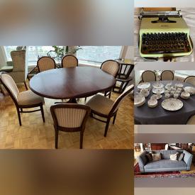 MaxSold Auction: This online auction features 50” Sony TV, signed paintings, fine china, Fisher turntable, furniture such as mahogany dining table with chairs, oak sideboard, sofa, display cabinets and electric recliner, home decor, glassware, small kitchen appliances, lamps, books and much more!