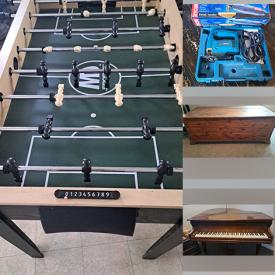 MaxSold Auction: This online auction features TV, cedar hope chest, baby grand piano, stamp collection, foosball table, musical instruments, toys, power & garden tools, exercise equipment, and much, much, more!!