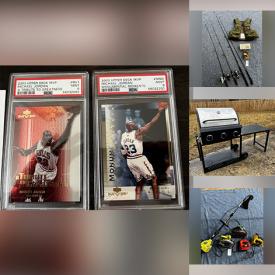 MaxSold Auction: This online auction features coins, trading cards, sports collectibles, tools, automotive lot electronics, household items, fishing lot, camping lot, collapsible grill and much more.