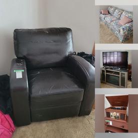 MaxSold Auction: This online auction features 55” LG TV, Royal Doulton, framed wall art, furniture such as recliner, side tables, sofas, china cabinet, oak dining table with chairs and dressers, Christmas decor, glassware, small appliances, lamps and much more!