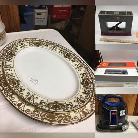 MaxSold Auction: This online auction features Spode, Lenox, Limoges and Noritake china, Hess trucks, Lionel trains, maple drop leaf table, dresser armoire, lamps, small kitchen appliances, glassware, Roseville decor and much more!