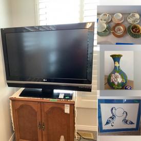 MaxSold Auction: This online auction features 42” LG TV,  framed artwork, Belleek, Wedgwood, Royal Doulton, silverplate, furniture such as Deilcraft table with chair, antique style couch, and vintage dresser, costume jewelry, glassware, small kitchen appliances, lamps and much more!