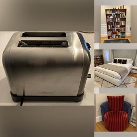 MaxSold Auction: This online auction features with various items such as Crystal and Decorative, Dining, Sofa/Chaise and Occasional Chair, Bed, Bookshelf, Chairs, Golf Clubs And Travel Case, and Toaster.