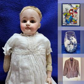 MaxSold Auction: This online auction features vintage outerwear, antique dolls, vintage prints, decorative plates, Mexico sterling silver, Ty Beanie Babies, Star Wars & Star Trek collectibles, vintage tins, vintage magazines, M&M collectibles and much more!