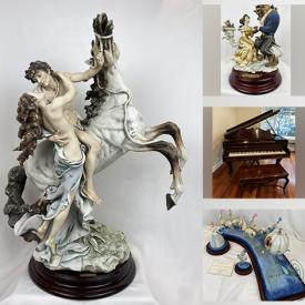 MaxSold Auction: This online auction features furniture such as a Mason and Risch baby grand piano, double bedframe, corner cabinet, loveseat, dresser and others, David Winter decor, Lilliput Lane decor, animal figurines, Limoges, Moorcroft, Bunnykins, Royal Doulton, Walt Disney Collections figurines, prints, Giuseppe Armani art and much more!