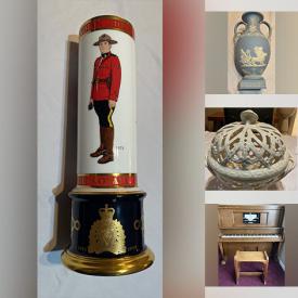 MaxSold Auction: This online auction features Wedgwood collectibles, children’s story plates, Rosenthal plates, art glass, crystal decanters, art books, player piano and much more!