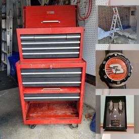 MaxSold Auction: This online auction features rolling tool chest, NIB toys, Legos, ladder, camping gear, office supplies, Nascar collectibles, baseball hats, ladies\' scarves, hand tools, Royal Doulton stoneware, garden water fountain, women’s clothing, workout equipment and much more!