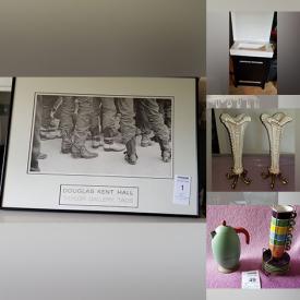 MaxSold Auction: This online auction features Douglas Kent Hall Cowboy Art Print, bathroom vanity, vintage pug lamp bases, humidifier, vintage mirror, patio torches, Duncan Phyfe dining table, poodle collectibles, dog needlework kit, teapots, Michael Graves ice bucket and much more!