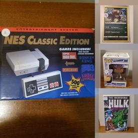 MaxSold Auction: This online auction features video game consoles & games, Skylanders figures, Pokemon cards, new solar curtains, sports trading cards, CDs, costume jewelry, NIB Funko Pops, comics and much more!