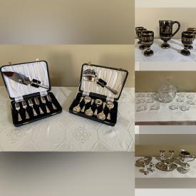 MaxSold Auction: This online auction features a vintage Stiffel lamp, vintage Community silverplate, Marquis and other crystalware, Chokin plates, Mikasa, Royal Doulton, pottery, wall art, coffee urn, Greece pitcher and much more!