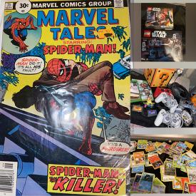 MaxSold Auction: This online auction includes vintage toys, vintage books, Marvel comics, record albums, DVDs, video games, vintage Smurfs, Pokemon cards, Star Wars Lego, sports trading cards, and more!