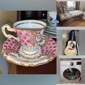 MaxSold Auction: This online auction features collector plates, Waterford glasses, draperies, small kitchen appliances, fishing gear, teacup/saucer sets, window AC units, guitars, yoga gear, vinyl records, washer, dryer, refrigerator, area rugs, marionettes, antique dresser, antique vanity, costume jewelry, watches and much more!