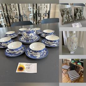 MaxSold Auction: This online auction features art glass, Limoge plate, games, vintage hurricane lamp, planters, ceiling fan, canoe coffee table, Christmas trees, exercise equipment, paper lanterns, teacup/saucer sets and much more!