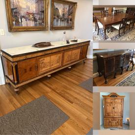 MaxSold Auction: This online auction features antique Italian sideboard, roll top desk, art history books, leather inlay desk, sleigh bed, antique upholstered settee, adjustable bed, birdcages, rowing machine, and much more!