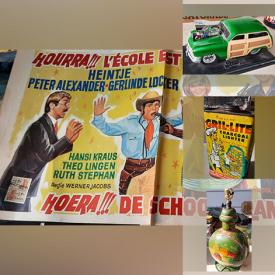 MaxSold Auction: This online auction features vintage comics, antique paper ephemera, small kitchen appliances, vintage action figures, costume jewelry, model cars, vintage tins, coin collections, LP records, Lego and much more!