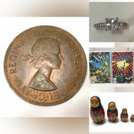 MaxSold Auction: This online auction features nesting dolls, decor, coin, comics, first-day cover envelopes postage stamps, stamp collection yearbooks photos, kitchenware, vinyl records, cosmetics, tripod, archery accessory, Swarovski crystal jewelry, binocular, video conferencing kit, toolbox, webcam, camera accessories,  WIFI action camera, microfiber cleaning cloth, fidget cubes, toys, star pin badges, string tuning pegs, cleaning supplies, calipers vernier, VHS, ski goggles, video game joystick and much more.