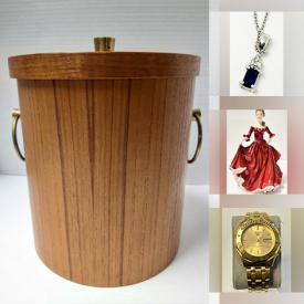 MaxSold Auction: This online auction features Birks sterling silver items, blown art glass items, Royal Doulton figurine, vases, chinaware, teacup and saucer, Waterford crystal,  glassware, gold jewelry, silver jewelry, silver plated cutlery, trinket boxes, framed artwork, vintage Chinese jade/glass bonsai tree and much more.