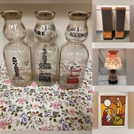MaxSold Auction: This online auction features framed artwork, vintage crystal, vintage milk bottles, vintage dairy advertising, vintage china, dolls, vintage ephemera vintage wood clamp, studio pottery and much more!