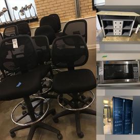 MaxSold Auction: This online auction features server racks, monitor stands, furniture such as faux leather loveseat, couch, desks, office chairs, filing cabinets, boardroom table and side tables, lamps, small kitchen appliances and much more!