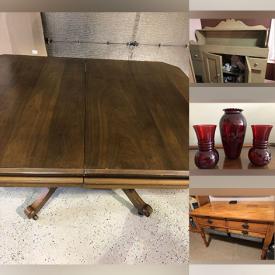 MaxSold Auction: This online auction features oil paintings, collector plates, collector tins, Nintendo Switch case, furniture such as washstand, walnut dining table, armchairs, and server, glassware, Kenmore freezer, suitcases, novels, home decor and much more!