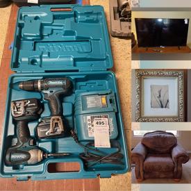 MaxSold Auction: This online auction features 50” Philips TV, furniture such as shelving units, chairs, bar stools, dressers, and wooden tables, gardening tools, yard art, Honda engines, power tools, framed art, interior doors, luggage, small kitchen appliances, stereos, lamps and much more!