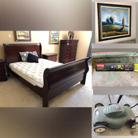 MaxSold Auction: This online auction features sleigh bed, bedroom dressers, bathroom cabinets, original art, computer desk, couches, vinyl records, camping gear, garden benches, patio furniture and much more!