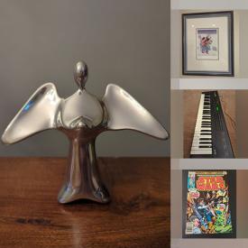 MaxSold Auction: This online auction features framed wall art, home decor, chalet glass, sports jerseys, Roland synthesizer, vintage comics, sports cards and much more!