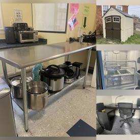 MaxSold Auction: This Charity/Fundraising online auction features unassembled furniture, office desks, office chairs, stackable chairs, microwaves, garden shed & tools and much more!