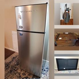 MaxSold Auction: This online auction features new Frigidaire refrigerator, 51” plasma TV, vintage chest, wooden table, brass coffee table, kitchenware, costume jewelry, Hummels, shelving, books, lamps, handbags, storage, Total Gym Platinum, pet supplies, cutting tools, Ryobi saw and much more!