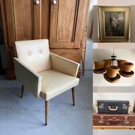 MaxSold Auction: This online auction features framed artwork, MCM chairs, side tables, light fixtures, kitchenware, drapes, books, architectural salvage and much more!