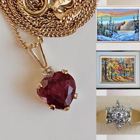 MaxSold Auction: This online auction features oil paintings, sterling silver & 14k gold jewelry, emerald jewelry, Canadian folk art, jewelry boxes, art pottery, costume jewelry, art books and much more!