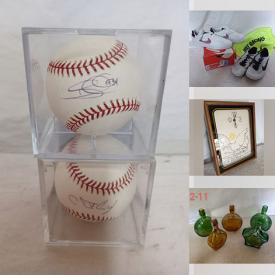 MaxSold Auction: This online auction features sports collectibles, fishing gear, vinyl records, glass bottles, Pokemon cards, jewelry, camping gear, Nike shoes, pet products, standing jewelry chest, comics, power & hand tools, marionettes, water softener, perfume bottles and much more!